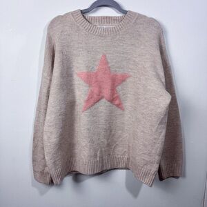 Pink Martini Star Women's Oversized Sweater Anthropologie Vibes Coquette Girl